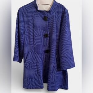 Office jacket royal blue and black striping 1x/2x